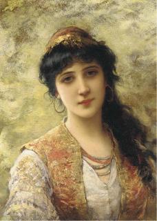 Emile Eisman-Semenowsky - A Young Beauty In An Embroidered Vest