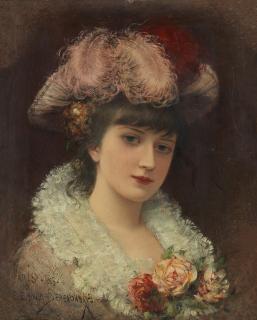 Emile Eisman-Semenowsky - Portrait Of A Young Woman