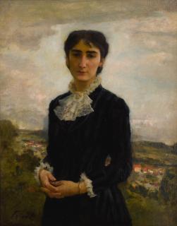 Emile Friant - Portrait De Jeune Fille