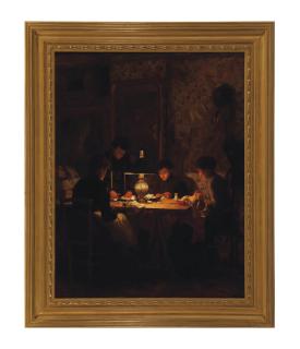 Emile Georges Weiss - Women sewing by lamplight