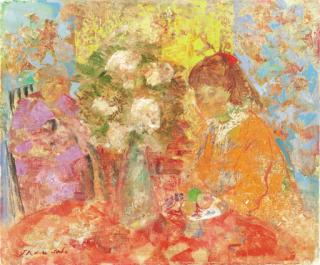 Emile Grau-Sala - Fille avec fleurs