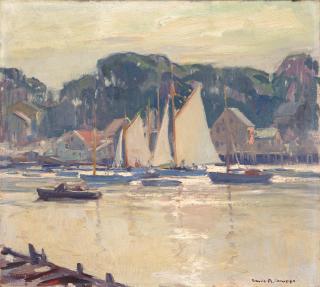 Emile Gruppé - Harbor with Sailboats