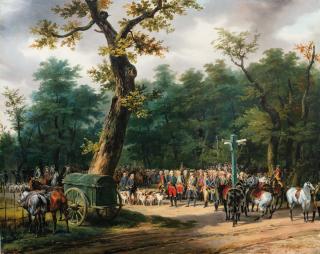 Émile-Jean-Horace Vernet - LOUIS XVI\'S LAST HUNT, AT FONTAINEBLEAU