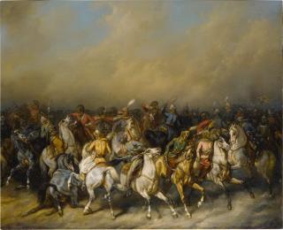 Émile-Jean-Horace Vernet - Napoleonic Troops Fighting Mounted Mameluks (Possibly The Battle Of The Pyramids)