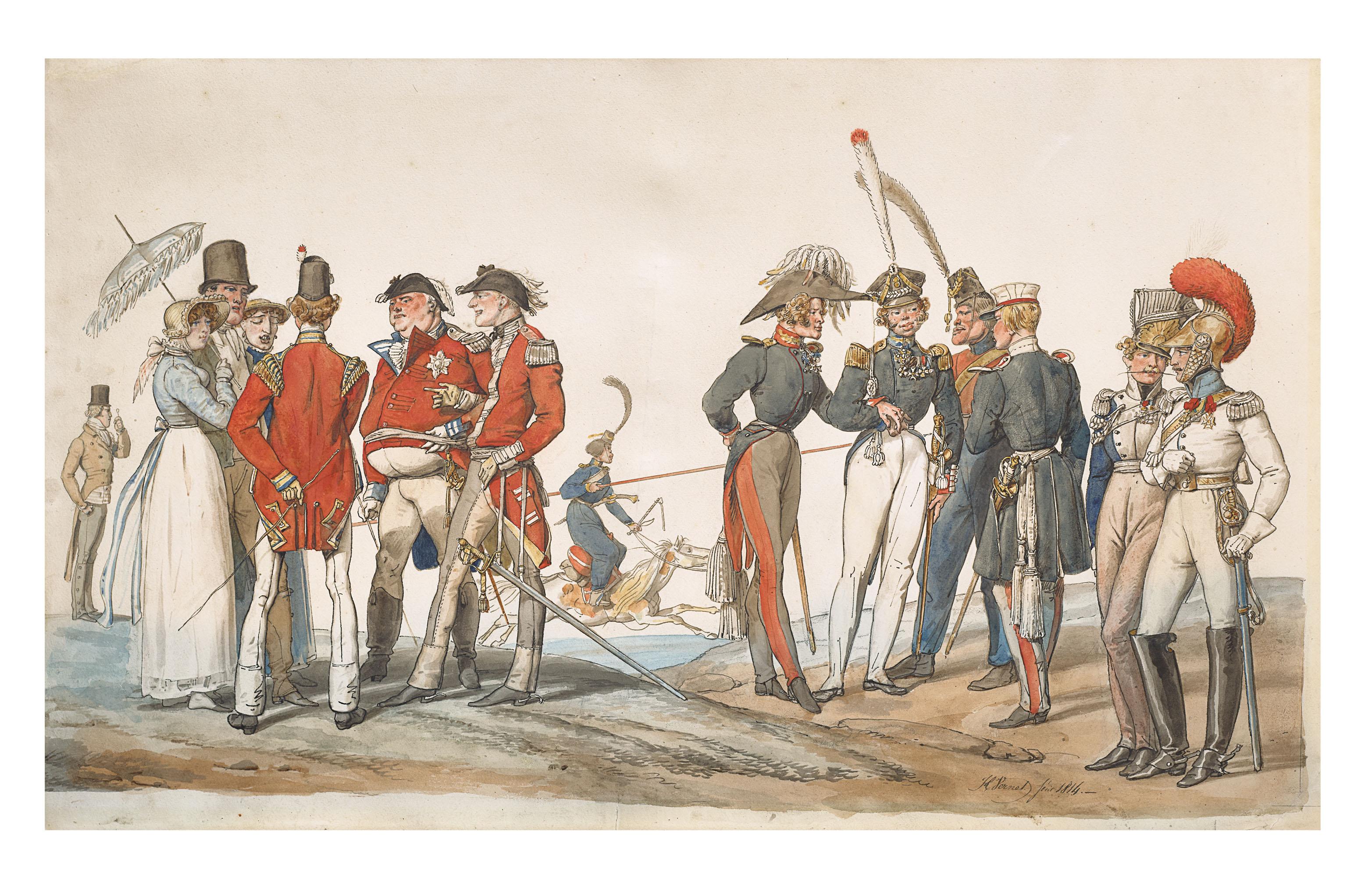 Émile-Jean-Horace Vernet - Officiers Anglais Et Français Discutant