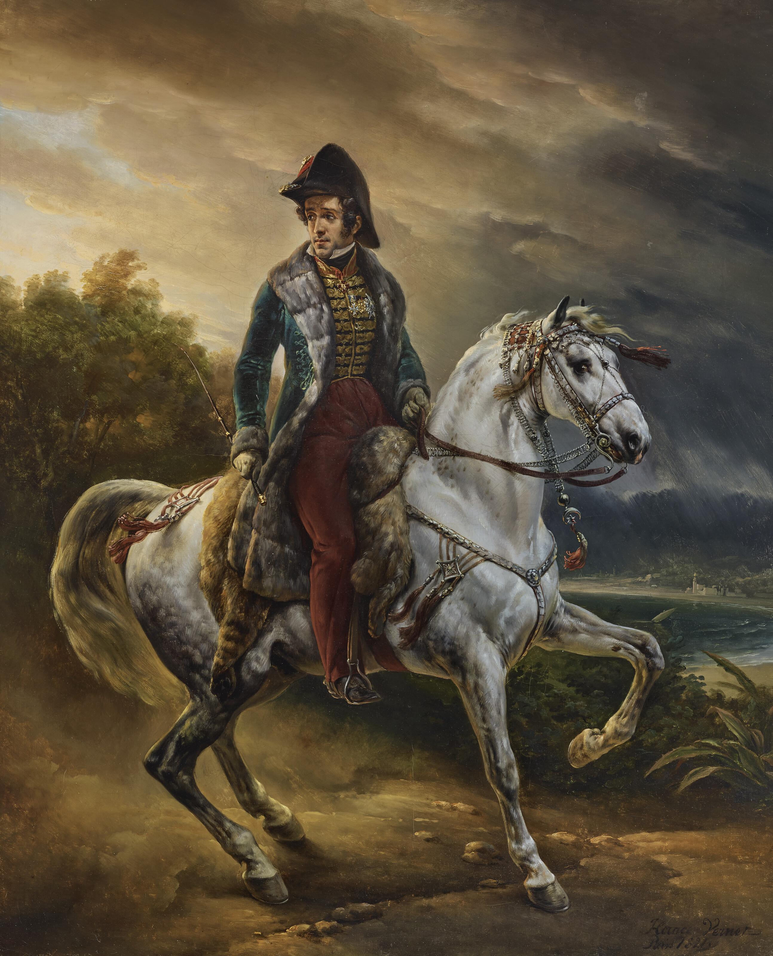 Émile-Jean-Horace Vernet - Portrait of Justo Machado y Salcedo, Spanish Consul in Paris on Horseback