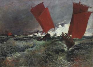 Emile Jourdan - Les voiliers rouges