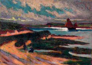 Emile Jourdan - Ramasseurs de coquillages sur les bords de l\'Aven