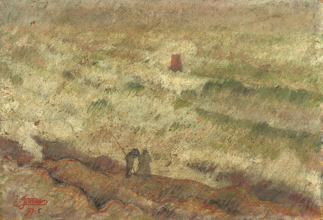 Emile Jourdan - Two fishermen on a coast