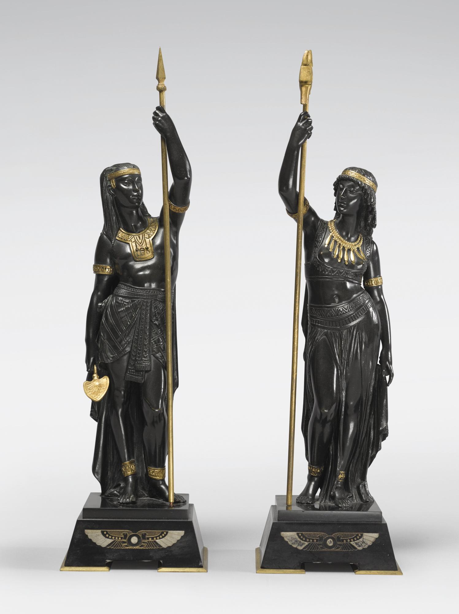 Émile-Louis Picault - French the Priest And Priestess: A Pair Of Sculptures