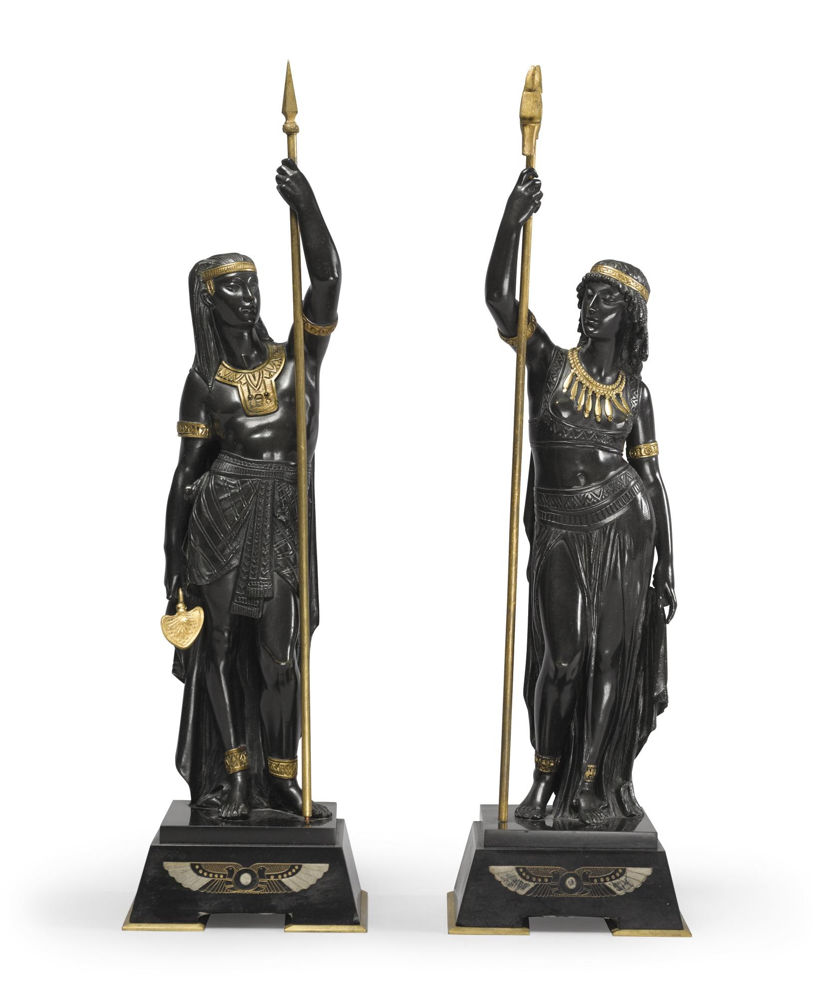 Émile-Louis Picault - French the Priest And Priestess: A Pair Of Sculptures