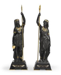 Émile-Louis Picault - French the Priest And Priestess: A Pair Of Sculptures