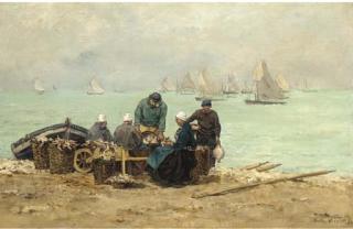 Emile-Louis Vernier - Fisherfolk at Isigny