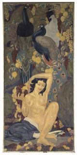 Emile Marie Beaume - La Femme Aux Paons