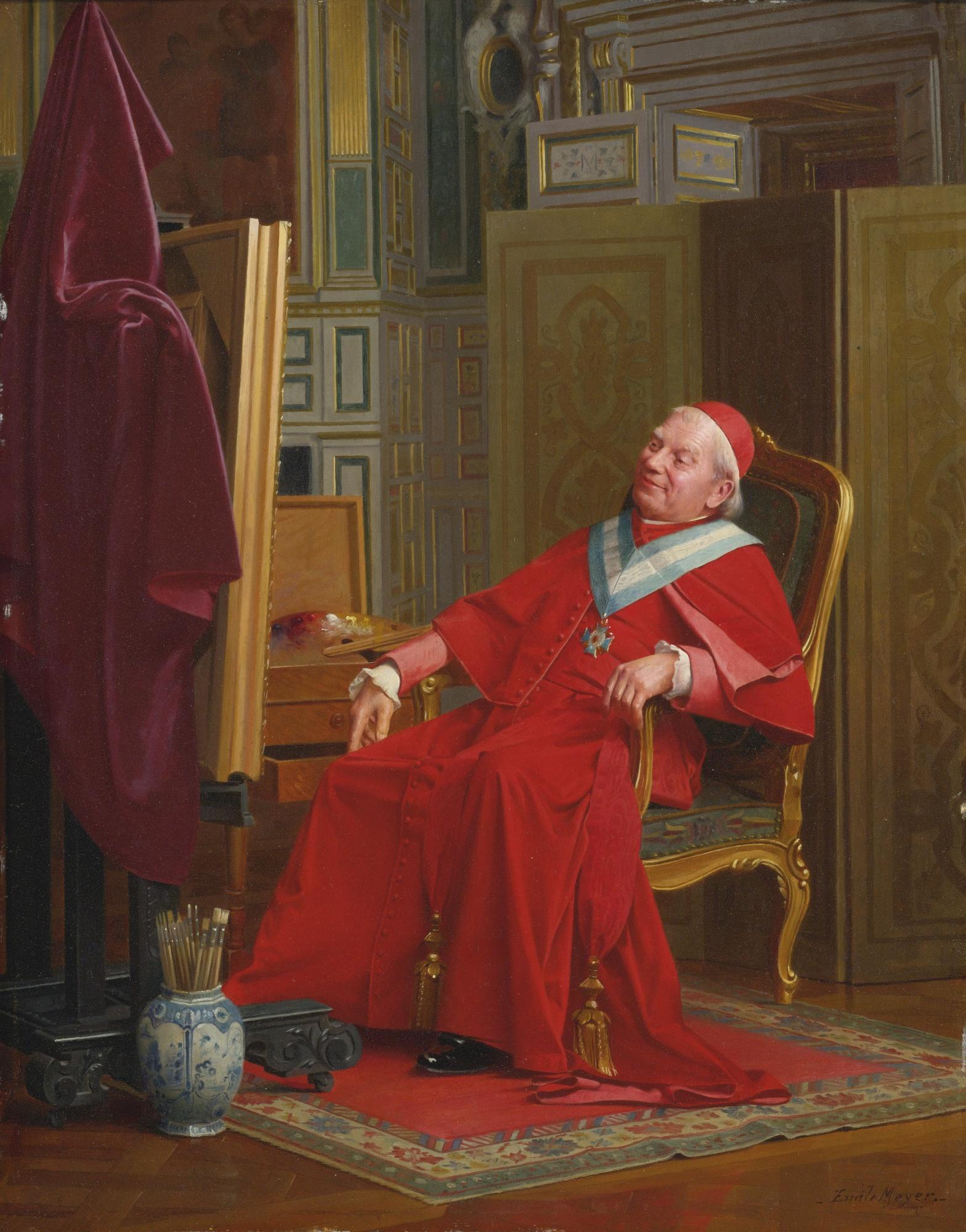 Émile Meyer - French A Painting Cardinal