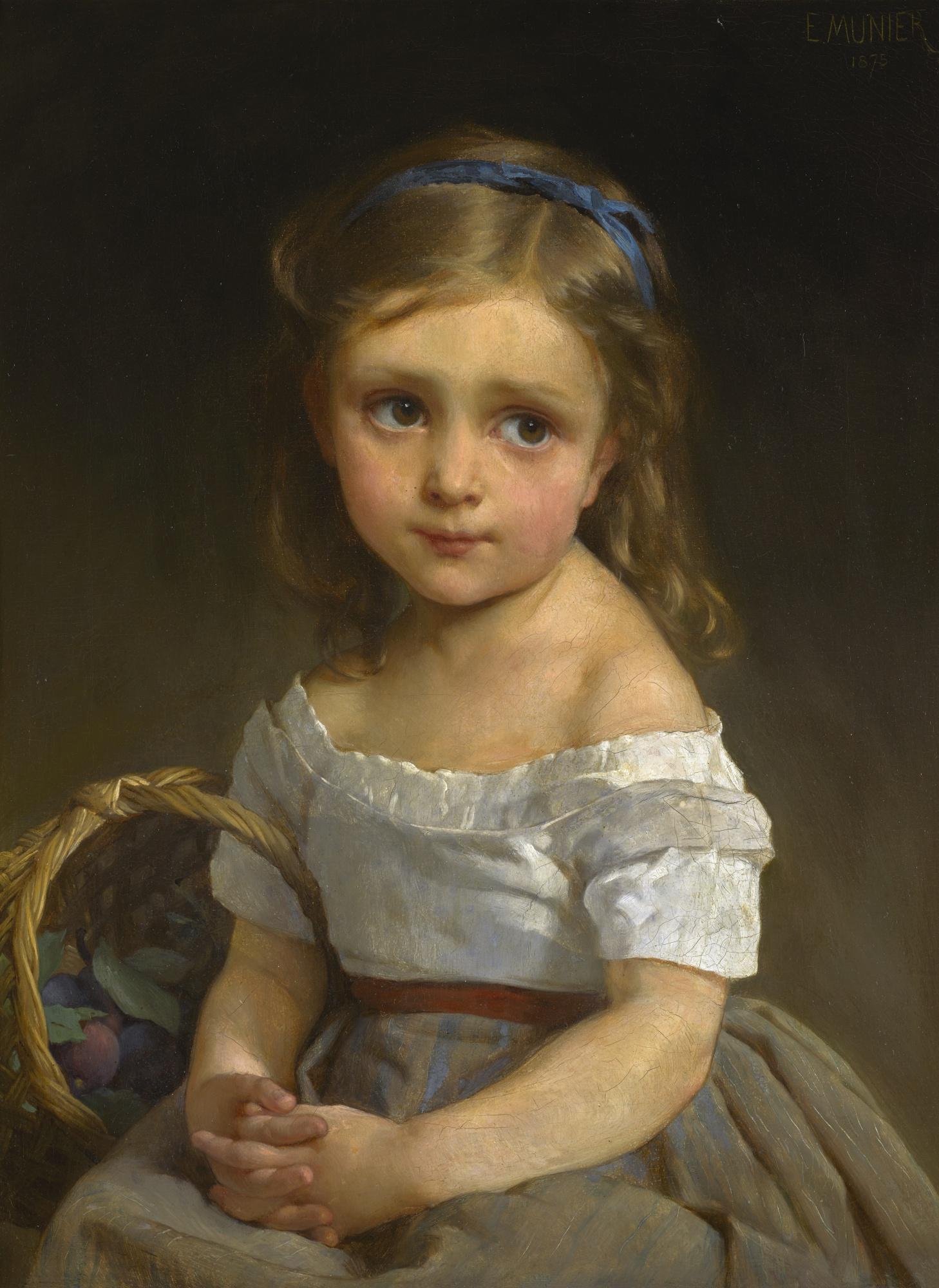 Émile Munier - French girl With Basket Of Plums