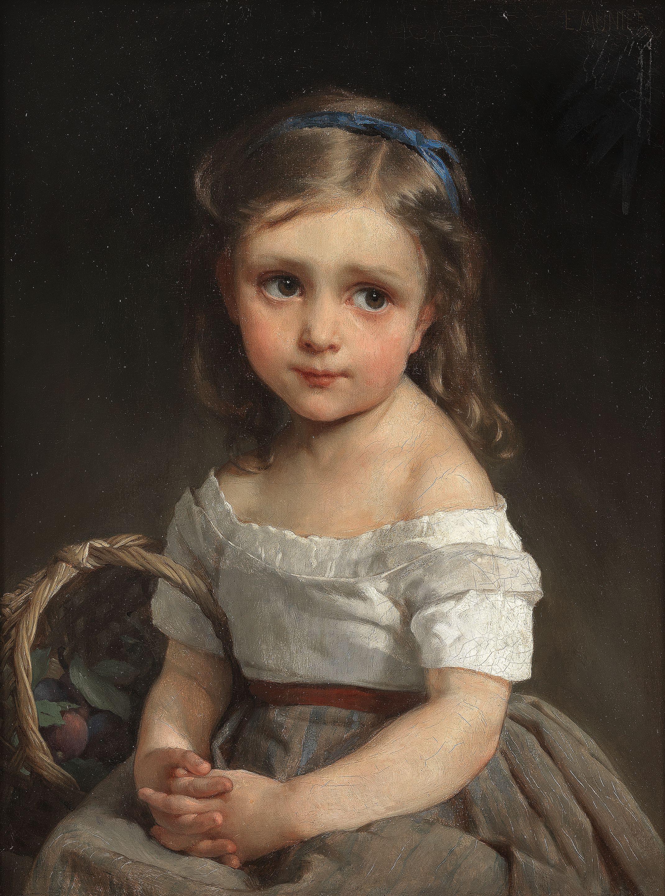 Emile Munier - Girl With A Basket Of Plums