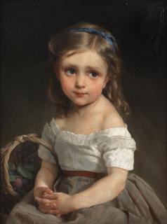 Emile Munier - Girl With A Basket Of Plums