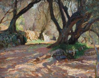 Emile-Octave-Denis-Victor Guillonnet - Dappled Sunlight In The Garden