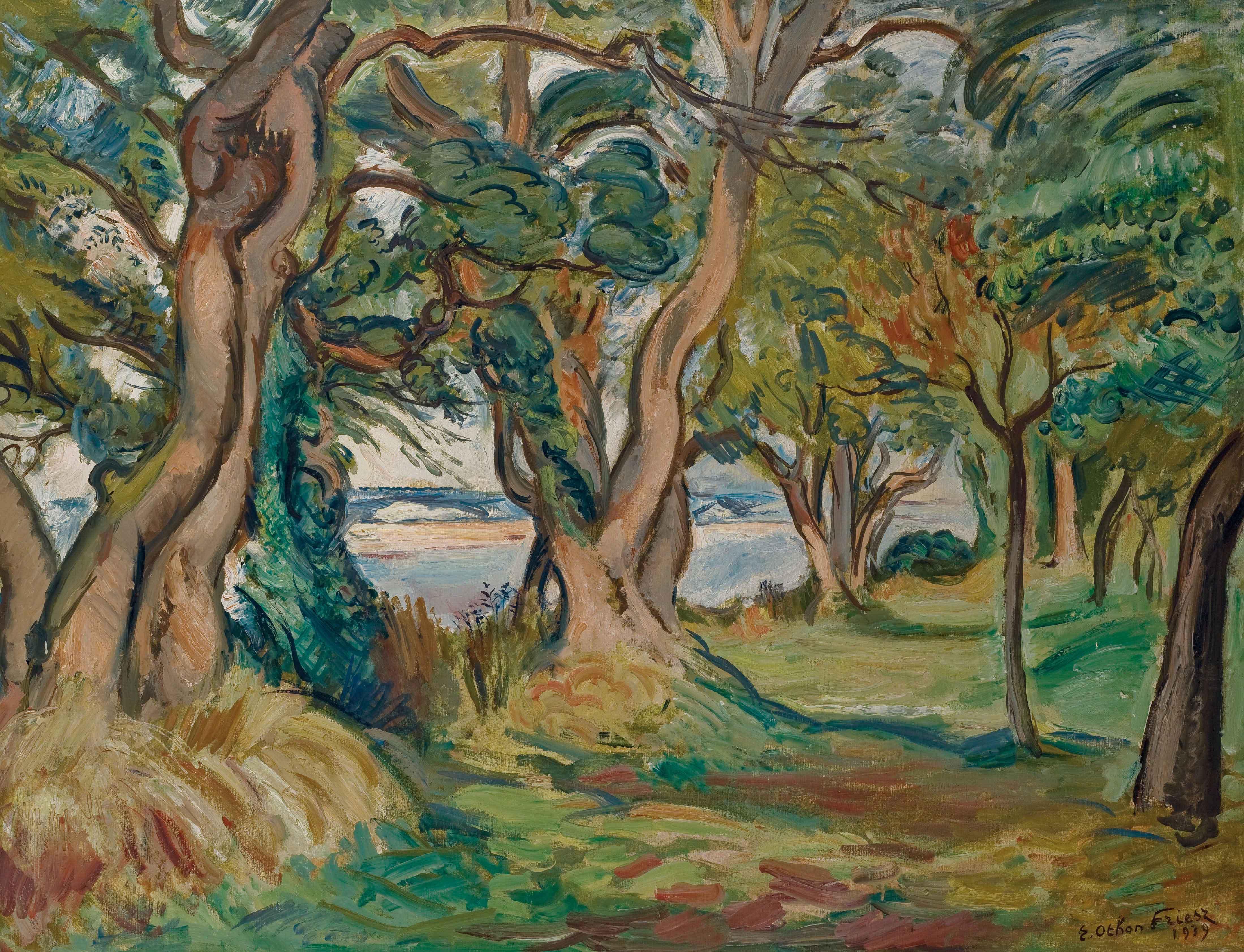 Emile Othon Friesz - Les arbres de l\'estuaire de la Seine, Honfleur