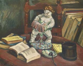 Emile-Othon Friesz - Nature Morte Aux Livres Et Putto