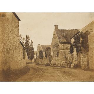 Émile Pécarrère - Étude De Rochers / Rue De Village, Vers 1850