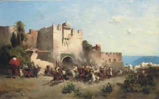 Emile Regnault de Maulmain - At the city gate