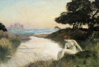 Émile René Ménard - Baigneuse à l\'etang