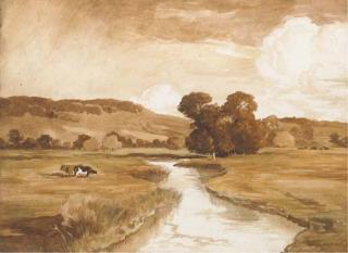 Emile-Rene Menard - Paysage avec un ruisseau