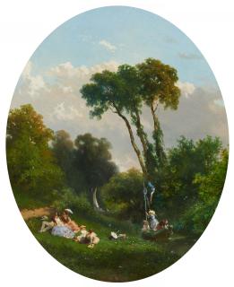 Emile Théophile Victor Lemmens - Sonntagsausflug im Park.