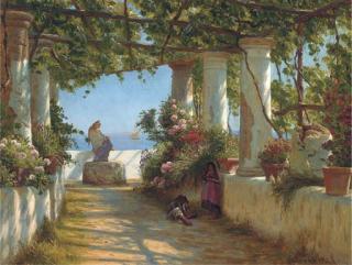 Emile Wennerwald - Dolce Far Niente On A South Italian Verandah
