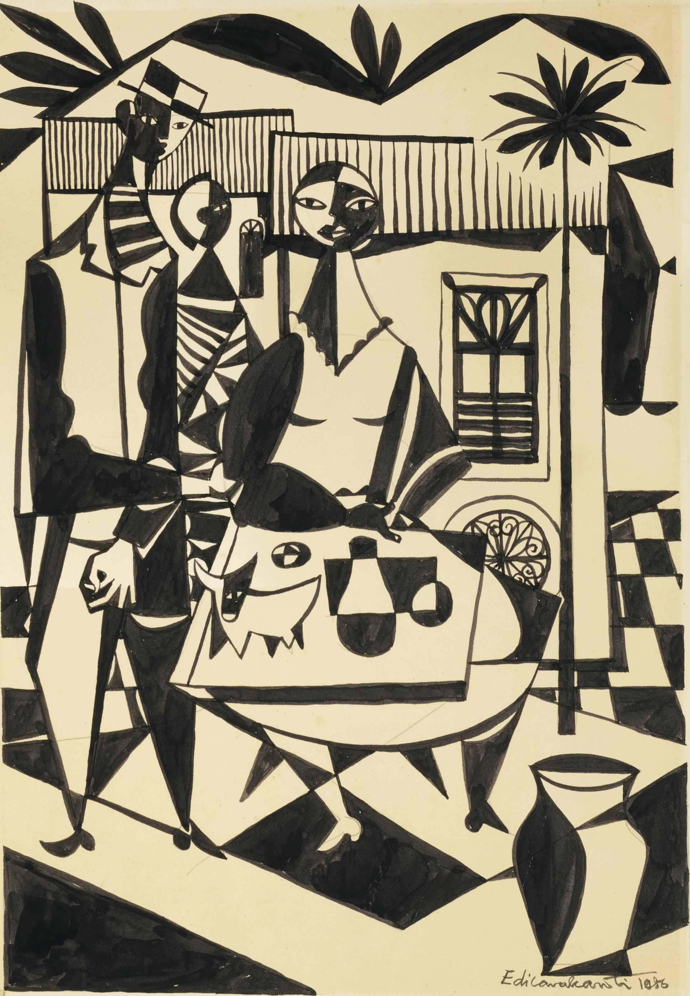 Emiliano Di Cavalcanti - Untitled (Couple)