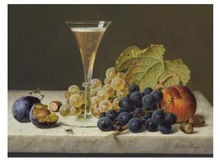 Emilie Preyer - Still Life with Fruit and a Glass of Champagne