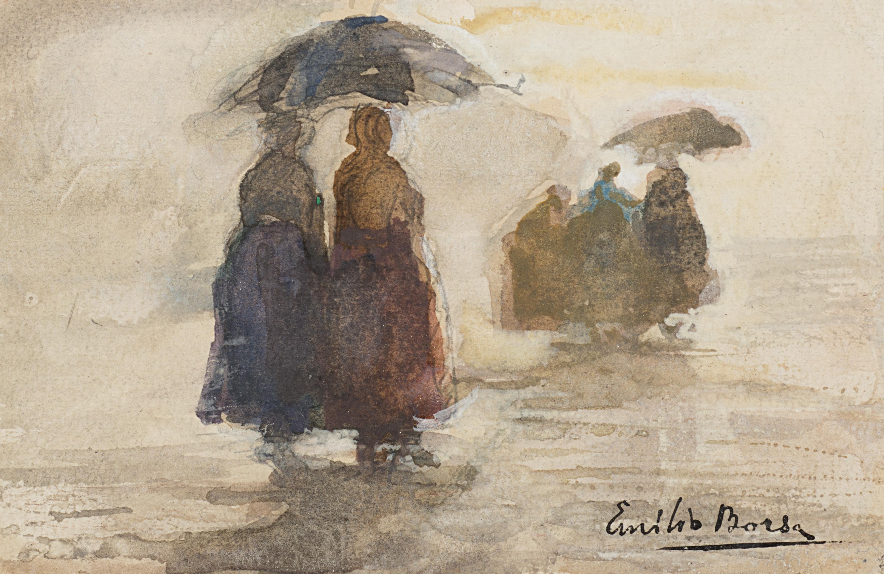 Emilio Borsa - Passeggiata sotto la pioggia