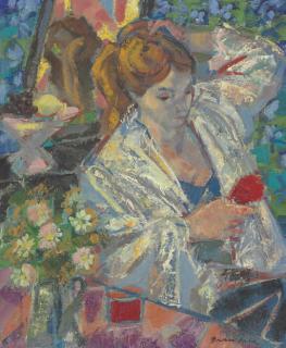 Emilio Grau Sala - Femme se coiffant