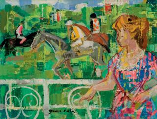 Emilio Grau Sala - Jeune fille au paddock