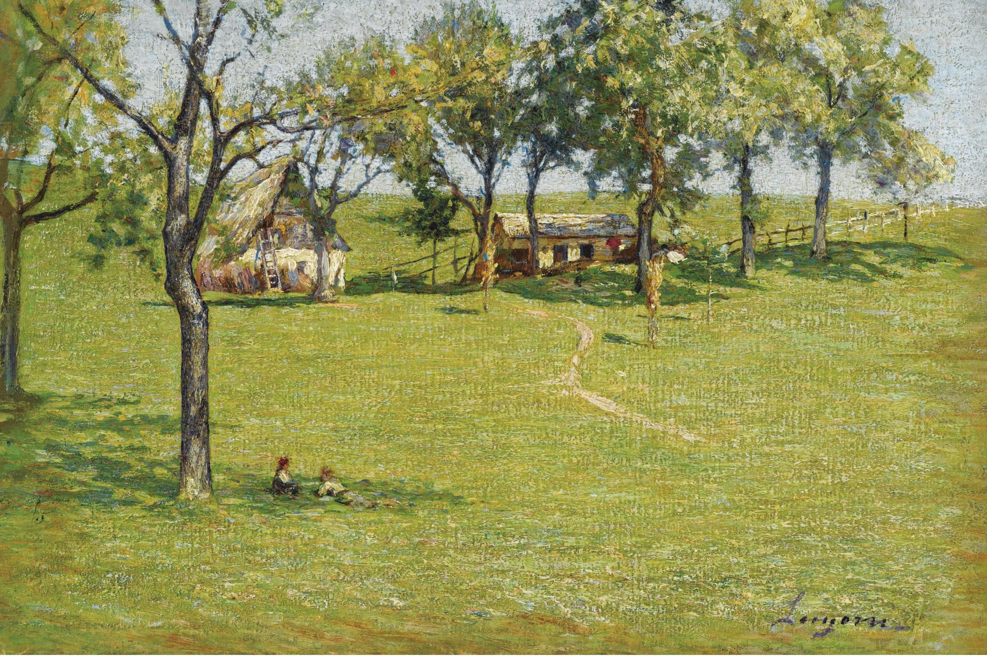 Emilio Longoni - Paesaggio Con Baite (Paysage Et Cabanes)