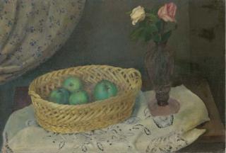 Emilio Notte - Natura morta con mele verdi