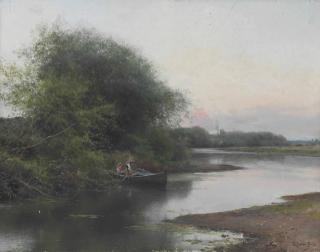 Emilio Sanchez-Perrier - A Summer Day on the River