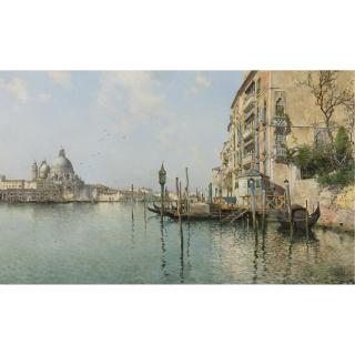 Emilio Sánchez Perrier - At The Mouth Of The Grand Canal, Santa Maria Della Salute In The Distance