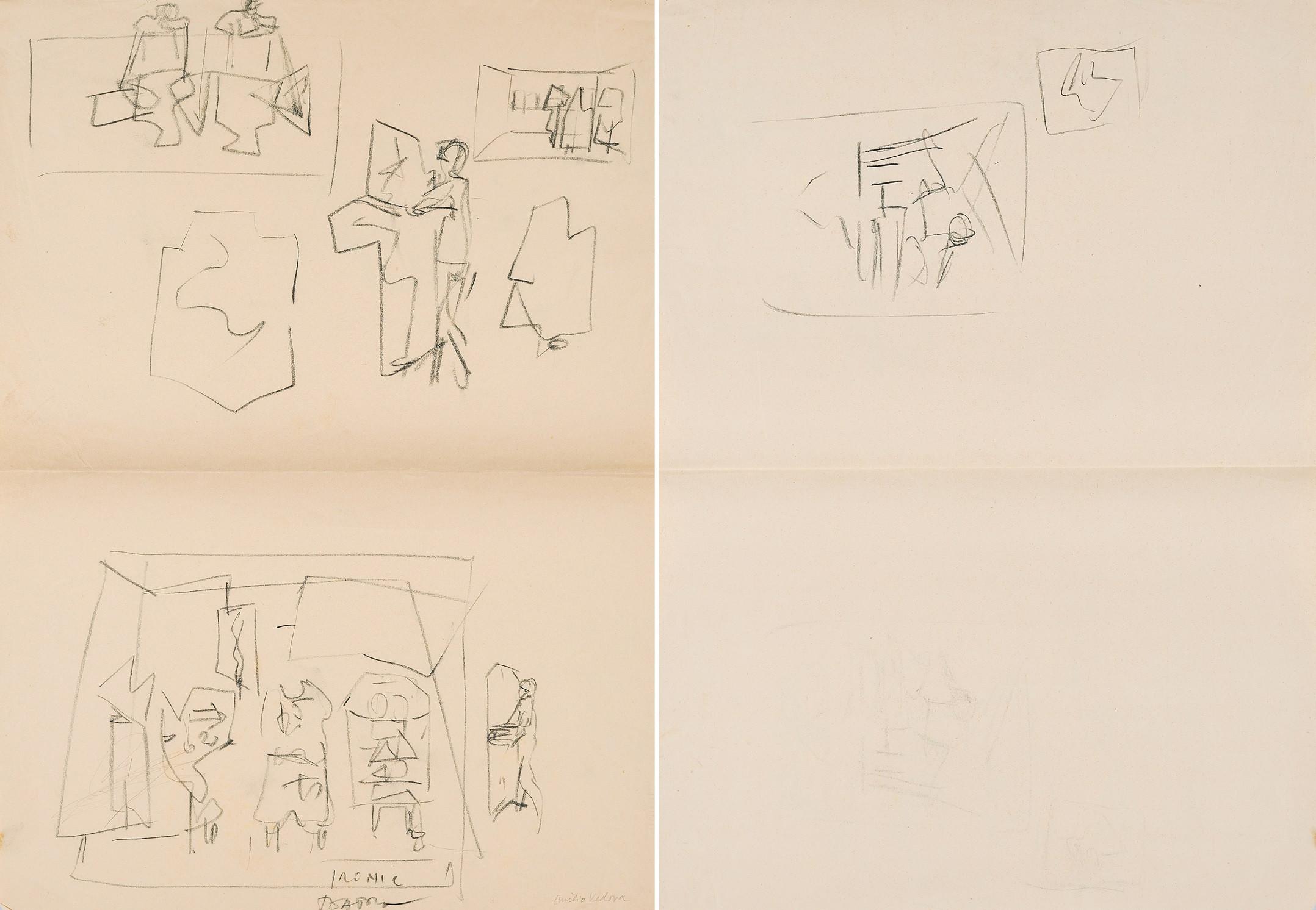 Emilio Vedova - Konvolut von 2 Zeichnungen.