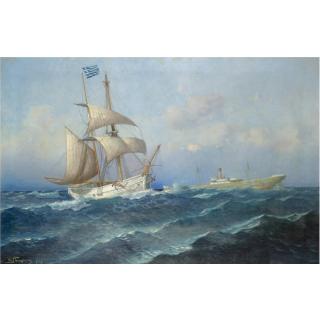 Emilios Prosalentis - Greek Greek Vessels On Choppy Waters