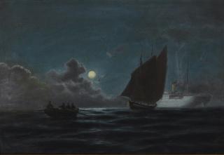 Emilios Prosalentis - Greek ships By Moonlight