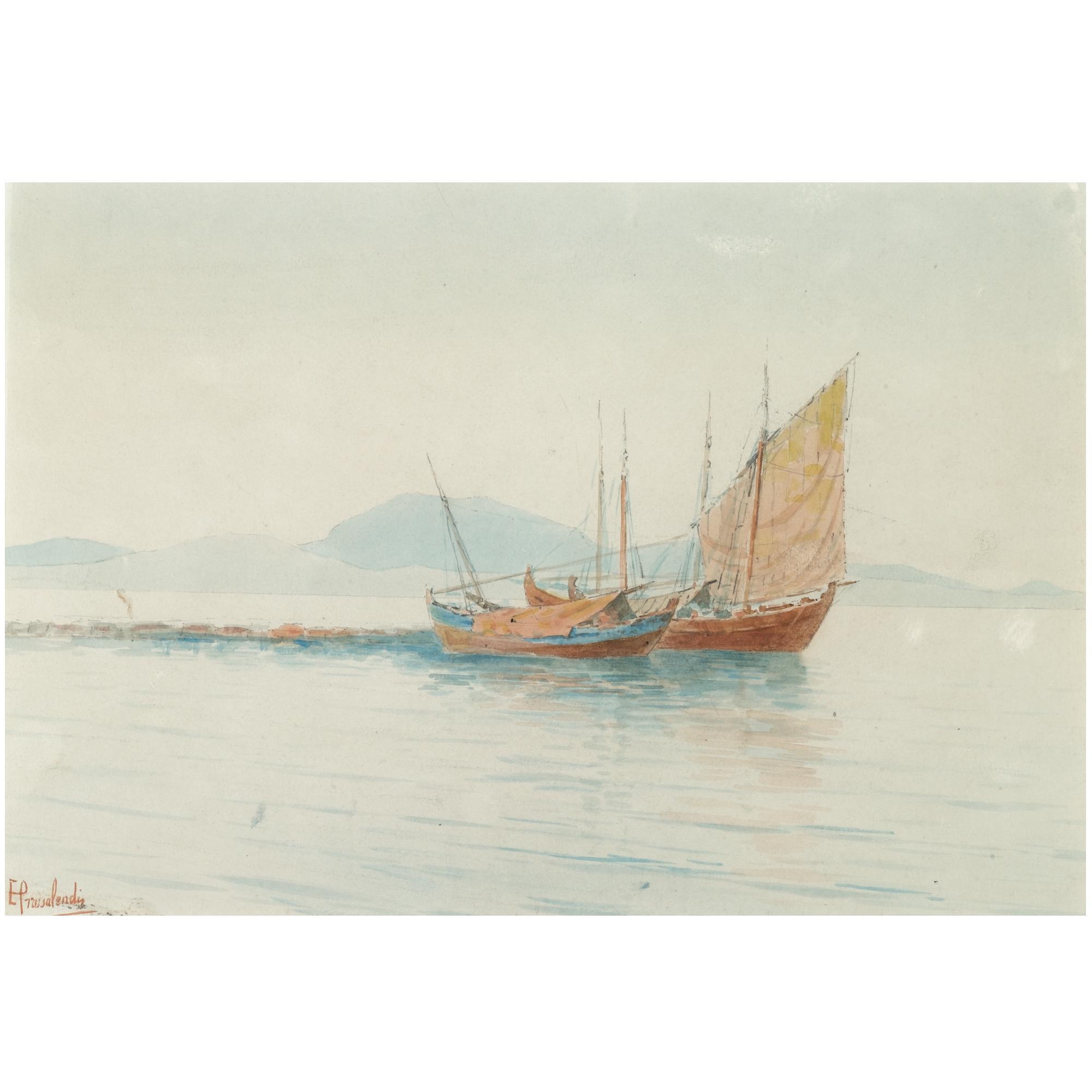 Emilios Prossalentis - Greek  Sailing On Calm Waters; Rowing Ashore 