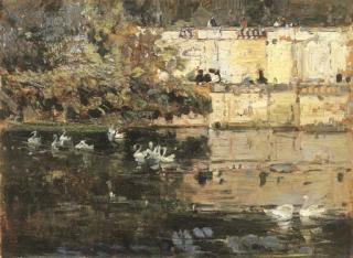 Emma Ciardi - Laghetto con cigni