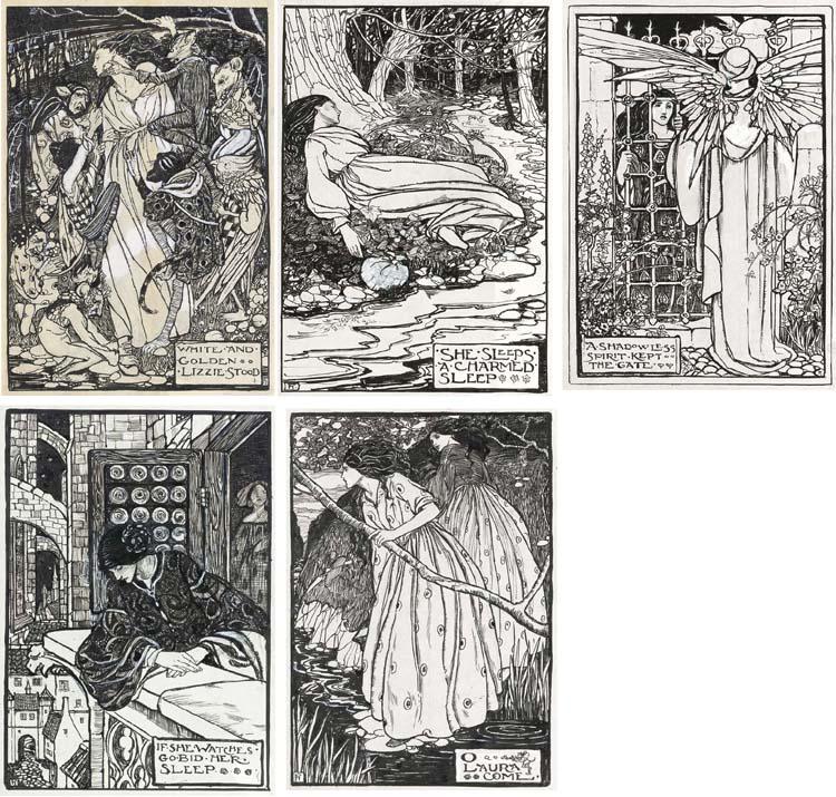Emma Florence Harrison - Illustrations for Poems of Christina Rossetti (five illustrated)