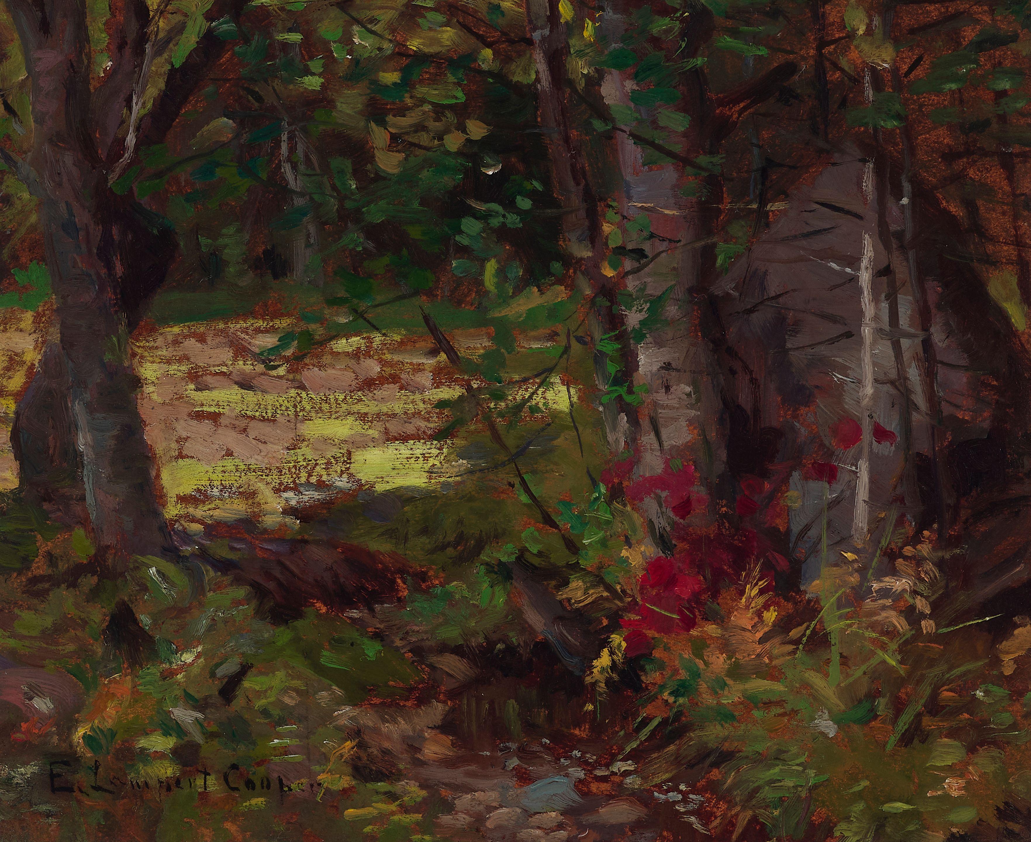 Emma Lampert Cooper - The Woods, North Conway (New Hampshire) 8 1/2 x 10 1/2 in. framed 12 x 14 in.