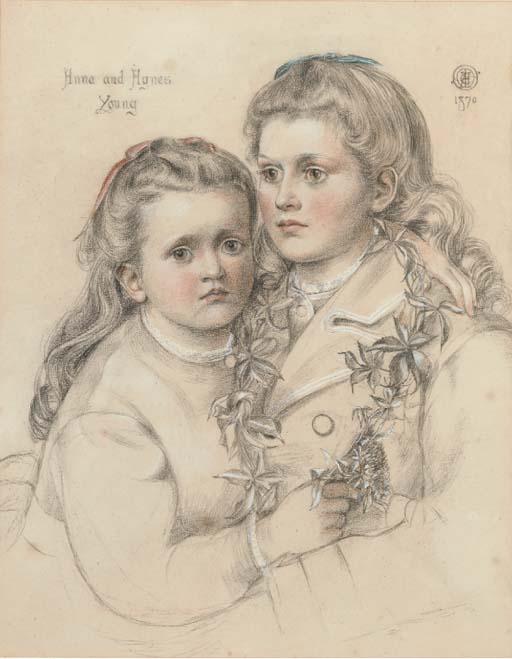 Emma Sandys - Double Portrait of Anna And Agnes Young, Half-Length