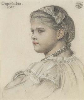 Emma Sandys - Portrait of Marguerite Ince, aged six, half-length