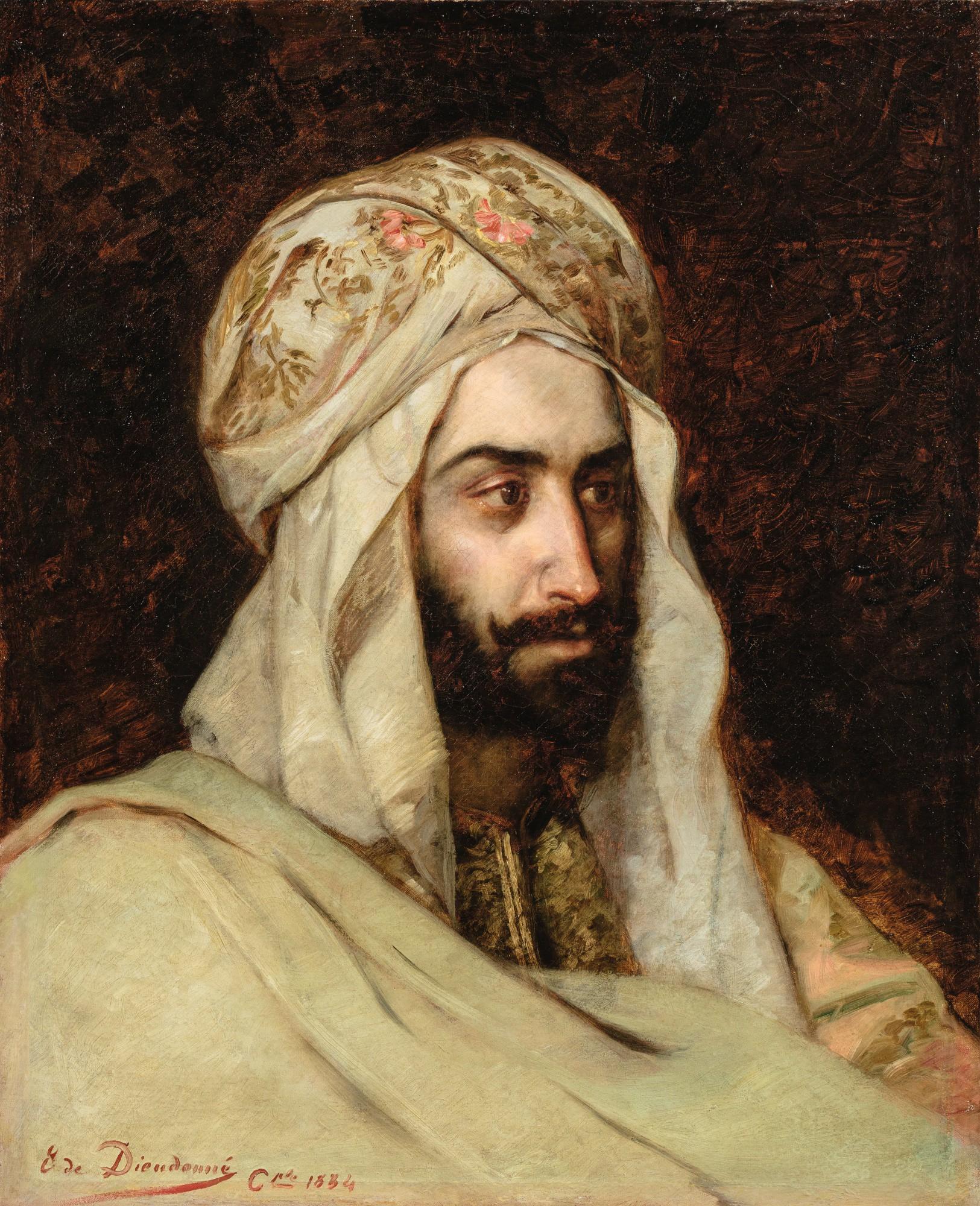 Emmanuel De Dieudonné - Man In A White Turban In Constantinople